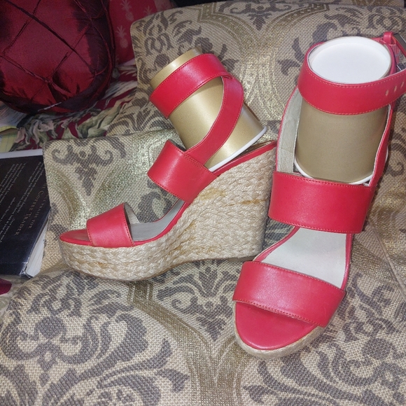Michael Kors Orange Wedge Sandals - Picture 7 of 8